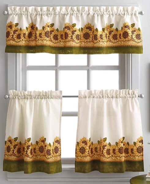 window treatments with a sunflower print